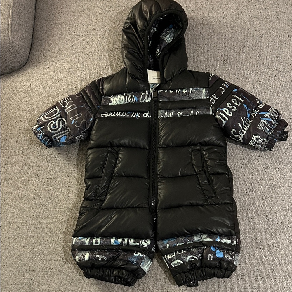 Fabulous Diesel Black Graphic Puffer Snowsuit - new without tags.